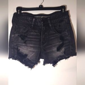 AEO Distressed Midi Shorts